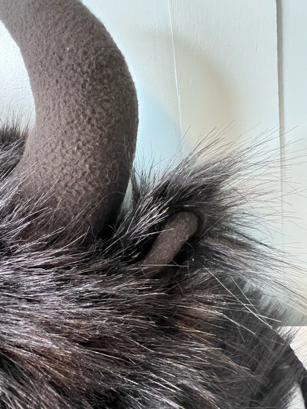 Black Faux Fur Funny Plush Ox Horn Cosplay Warm Costume Hat. OS. - Picture 3 of 12